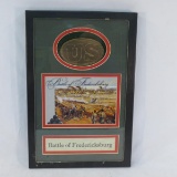 Battle of Fredericksburg US belt buckle in display