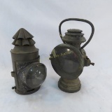 2 Antique Kerosene Safety Lamps