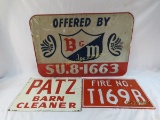 3 Vintage advertising signs