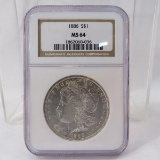 1886 Morgan Silver Dollar NGC Graded MS64