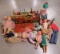 Vintage Tin Doll House, Furniture and Dolls