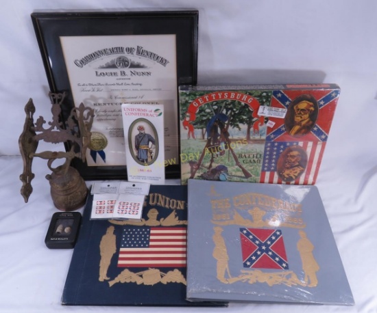 Gettysburg game sealed, Ky Colonel Award, books