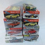 9 Car Model Kits- Revell, AMT & More