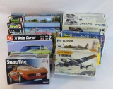 8 Plastic Car Model Kits - Charger, Corvette