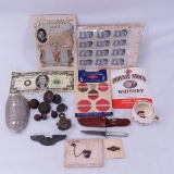 Sterling military wings, buttons, knife & more