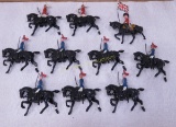 Metal soldiers on horses marked England