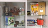 Mr. Beer (like new), crock pot, tins, collectibles