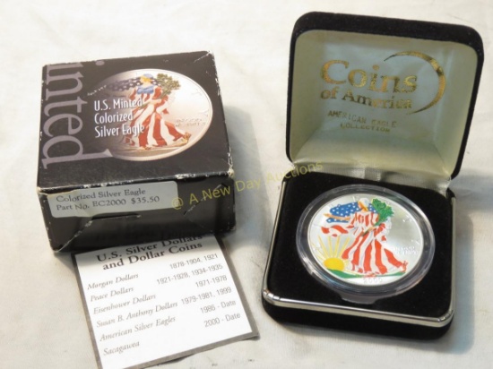 2000 American Silver Eagle Colorized in box