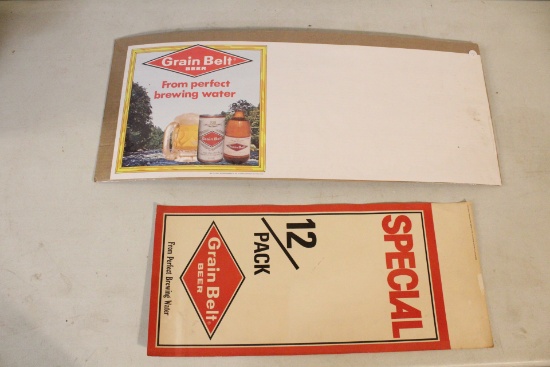 1977 & 1980 Grain belt Beer Signs 28" x 10 3/4" and 22" x 9 3/4"