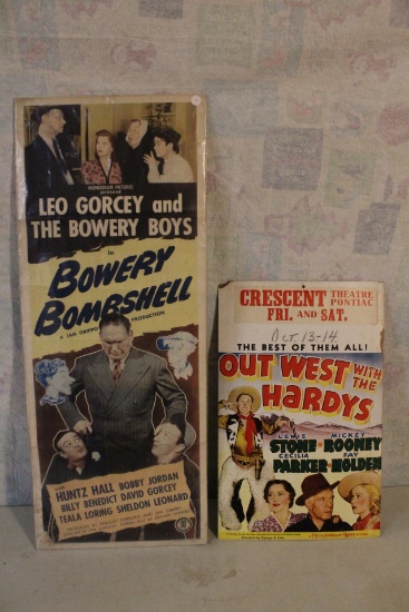 2 Vintage Movie Posters Monogram Pictures Bowery Boys & MGM Out West With