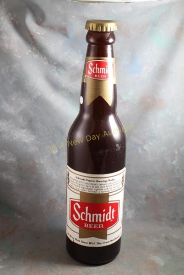 24" Schmidt Beer Bottle Bank with Paper Label