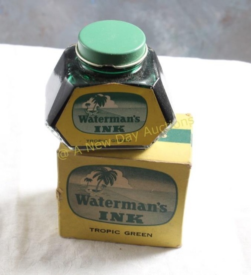 Antique Waterman's Tropic Green Ink New/Old Stock