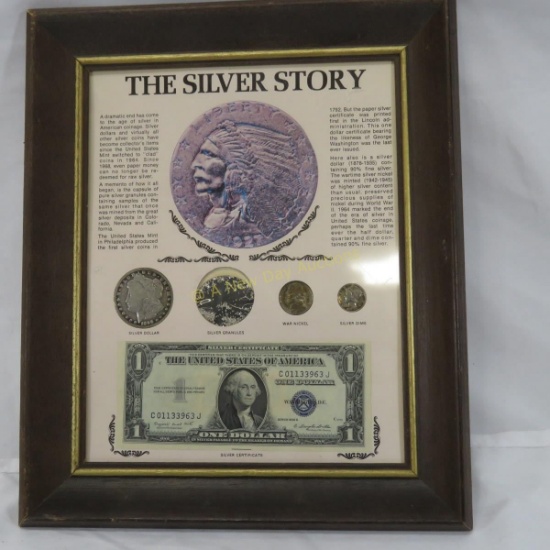 The Silver Story framed coins 1899 Morgan Dollar