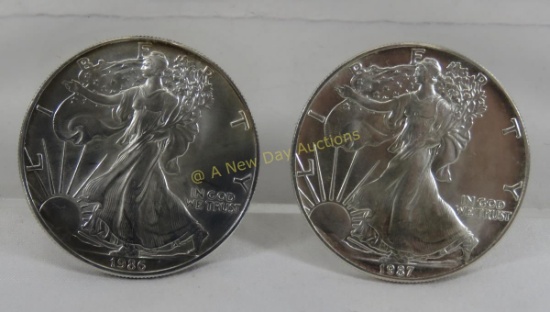 1986 & 1987 American Silver Eagles