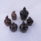 6 brown miniatures- 2 are Little brown jugs