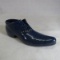 Blue pottery mini shoe marked Minn S Co
