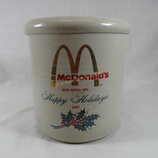 1997 McDonalds Happy Holidays Red Wing crock