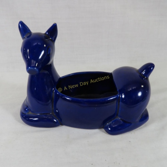 Red Wing Cobalt Blue deer planter