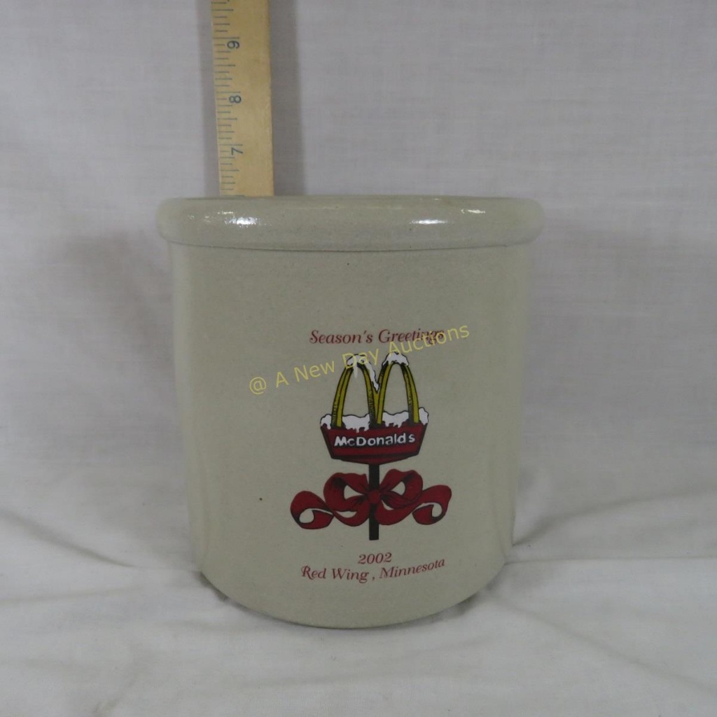 2002 McDonalds Seasons Greetings Red Wing crock | Art, Antiques &  Collectibles Glass & Pottery Pottery | Online Auctions | Proxibid