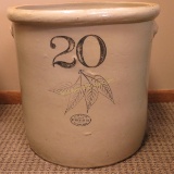 20 Gallon 4 Birch Leaf Union Stoneware Crock