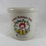 2003 McDonalds Happy Holidays Red Wing crock