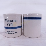 Wesson Oil Beater jar and blue band beater jar