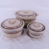 3 Red Wing Gray Line Sponge Band Casseroles