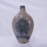 1991 Indian Chief Salt Glaze WI Pottery Bottle