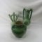 3 Green Red Wing Vases