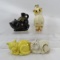 2 Miniature cats and 2 decanters- sealed