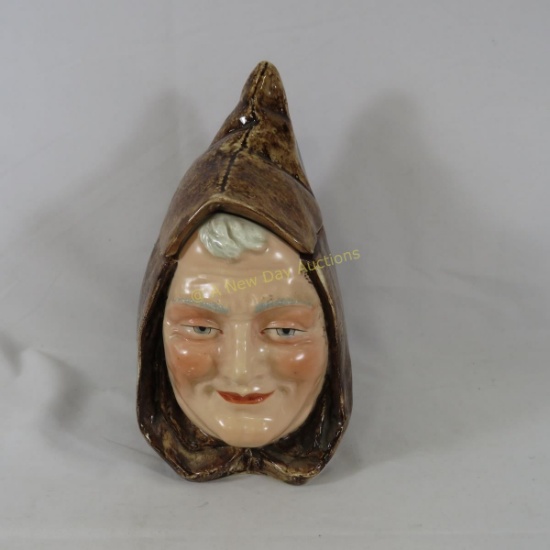 Antique Majolica Hooded Monk Humidor