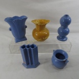 5 Red Wing Art Pottery Vases