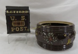 Red Wing Post Box and Incised Peasant Munch Bowl