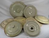 8 Stoneware Lids- some Artist in the Park