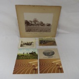 5 Post Cards and 2 Photos- Farm and Machinery