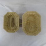 2 Antique yellow ware molds- corn & grapes