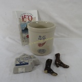 150 Years Red Wing Crock, 2 stoneware boots