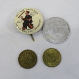 Just Kids Safety Club Pin, Red Wing Bus Tokens