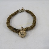 Antique Braided Hair Fob With Locket by F&B