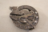 Vintage Brass U.S. Army Recruiter Eagle Hat Badge