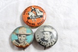 1950's Cowboy Hero's Pinbacks Roy Rogers, Hopalong