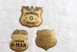 (3) 1950's Melvin Purvis Junior G-Man Badges