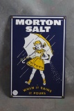 Morton Salt Porcelain Reproduction Sign 8