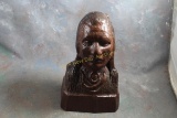 Carved Native American Indian Brave Wood Bust 12