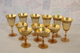 6 Cambridge Gold Encrusted Depression Glass