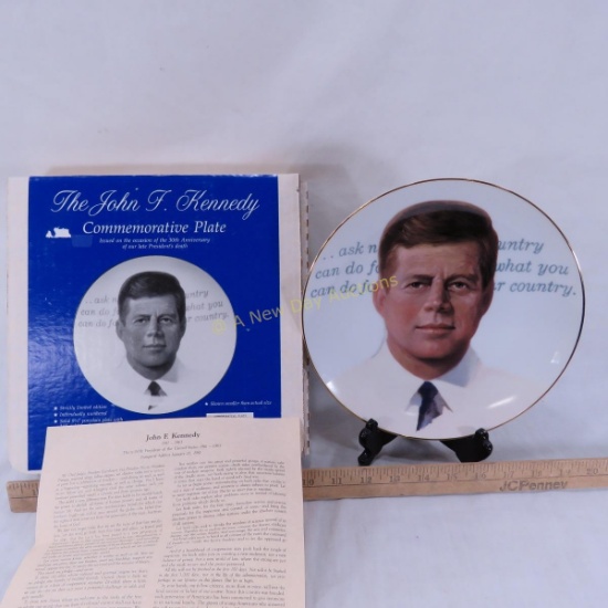 Rare 1993 John F Kennedy Commemorative Plate NIB