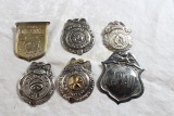 6 Vintage Badges Captain, Lieutenant Detective