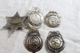 5 Vintage Badges (4) Junior Police, Lieutenant
