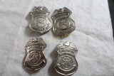 4 Vintage Junior Fire Dept. Inspector Badges