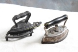 2 Antique Sad Irons Dover #602 and 1 with trivet